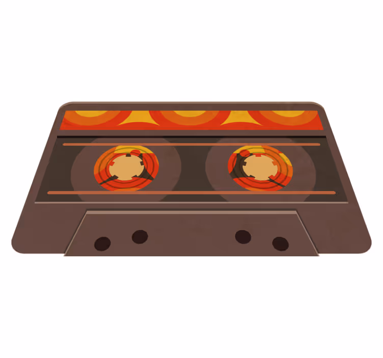 Tapis vinyle moderne illustration de cassette rétro - TenStickers