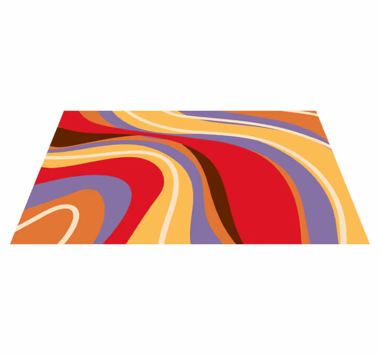 Tapis vinyle moderne vagues de couleurs vibrantes - TenStickers