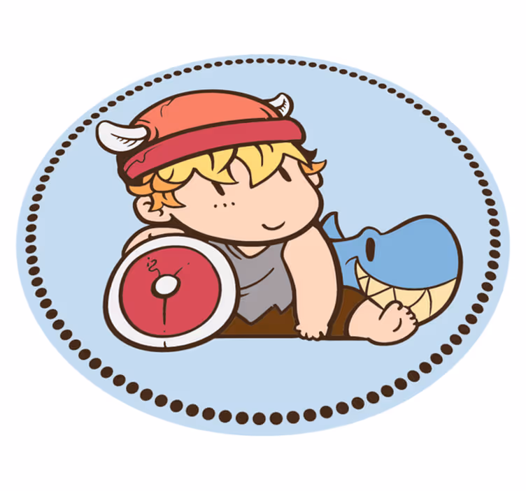 Tapis vinyle pour enfants enfant guerrier viking - TenStickers