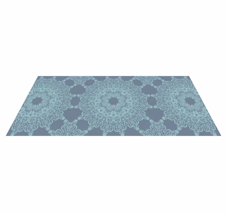 Tapis vinyle mandala motif bleu élégant - TenStickers