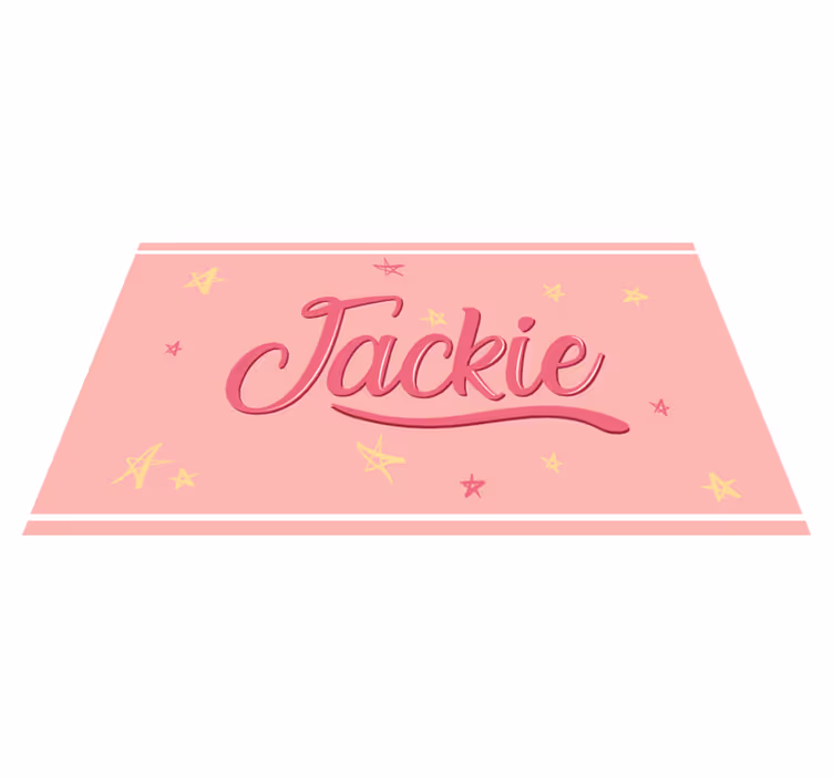 Tapis vinyle ado nom rose avec des étoiles - TenStickers