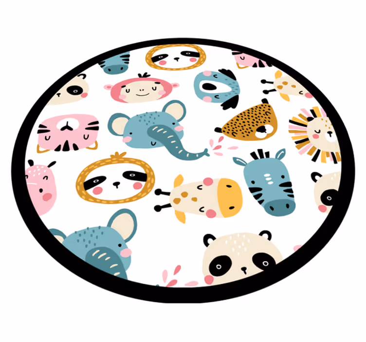 Tapis vinyle pour enfants animaux de safari colorés - TenStickers