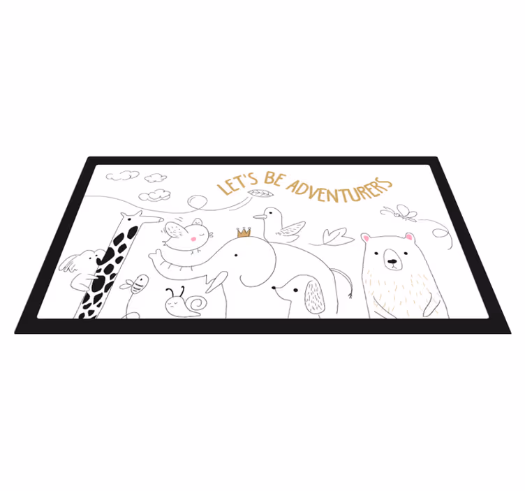 Tapis vinyle chambre bébé scène d'aventure animale - TenStickers