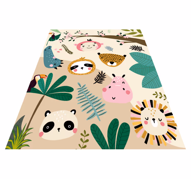 Tapis vinyle chambre bébé modèle d'amis des animaux - TenStickers