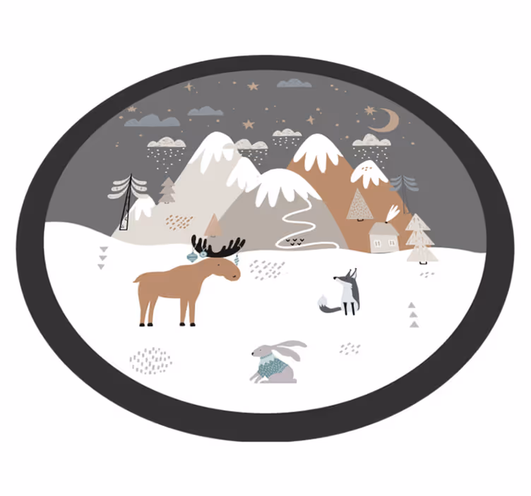 Tapis vinyle chambre bébé scène sauvage fantaisiste - TenStickers