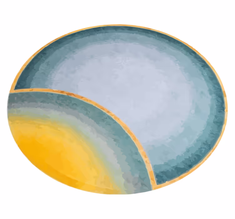 Tapis vinyle minimaliste forme circulaire abstraite - TenStickers