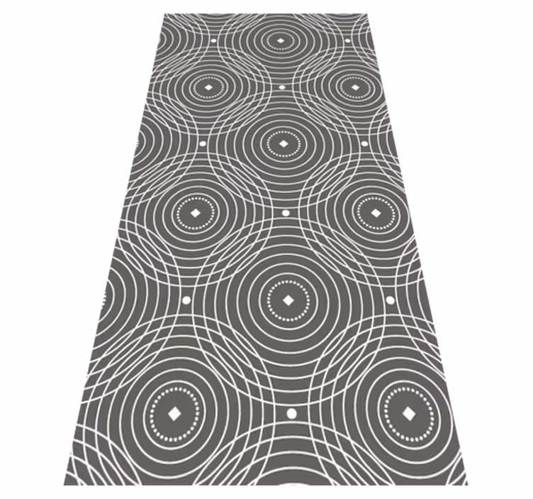 Tapis vinyle géométrique rayures à motifs circulaires - TenStickers