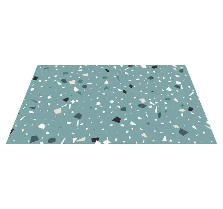 Tapis vinyle pierre style terrazzo vert - TenStickers