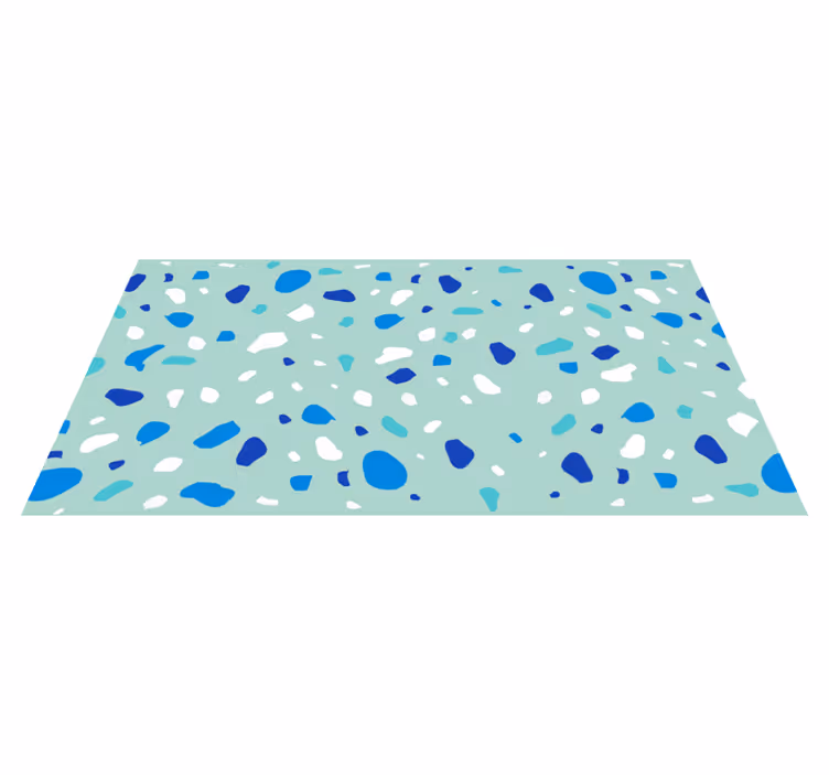 Tapis vinyle textures terrazzo bleu - TenStickers