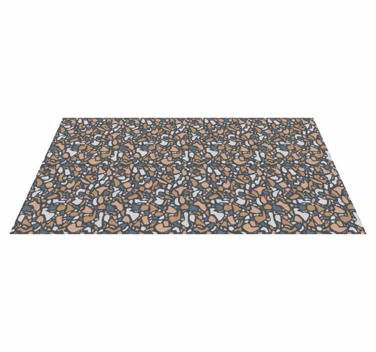 Tapis vinyle cuisine motif terrazzo marron et bleu - TenStickers