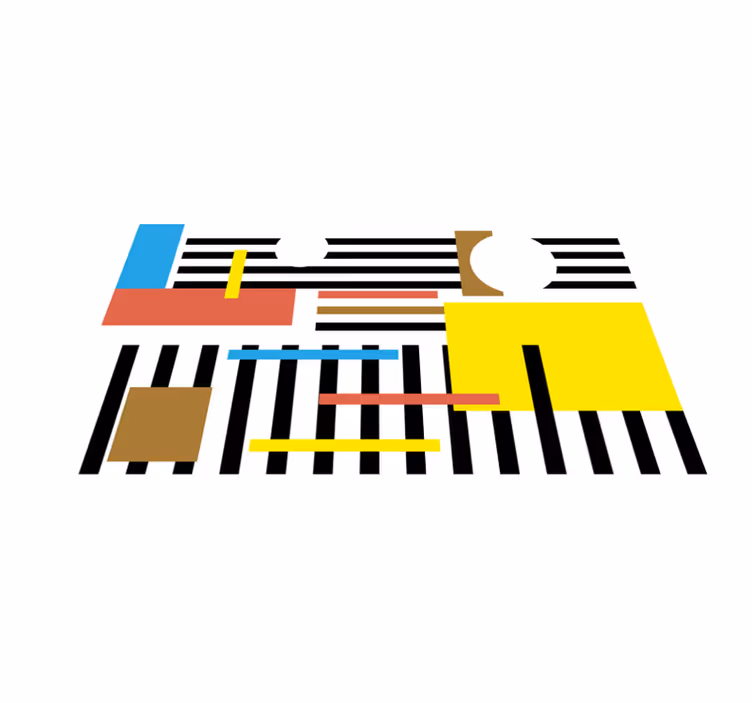 Tapis vinyle moderne motifs à rayures colorées - TenStickers