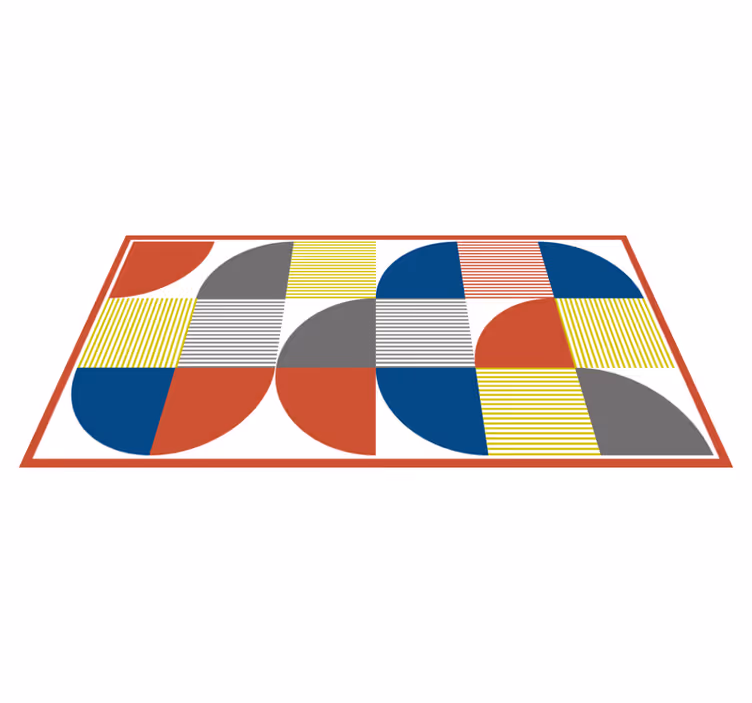Tapis vinyle géométrique figures abstraites vibrantes - TenStickers