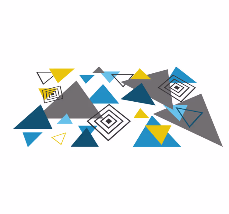 Tapis vinyle géométrique motif de triangles abstraits - TenStickers
