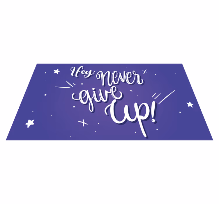 Tapis vinyle citation persévérer est la clé - TenStickers
