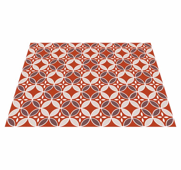 Tapis cuisine carreaux de ciment fond rouge - TenStickers