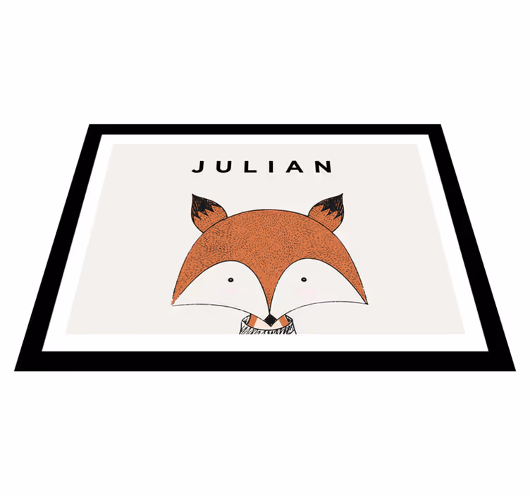 Tapis vinyle avec nom Renard roux avec nom - TenStickers