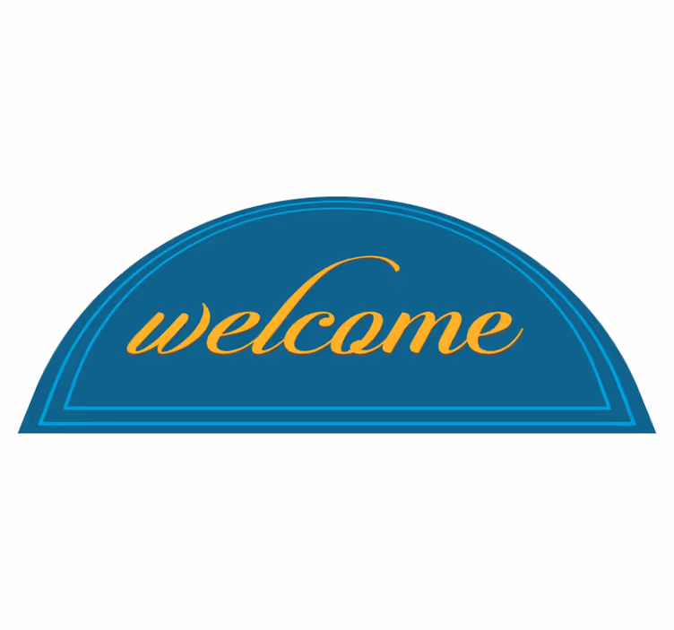 Tapis vinyle entrée design de bienvenue bleu - TenStickers