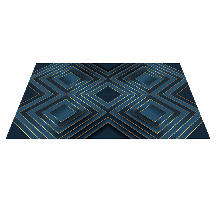 Tapis vinyle moderne carrés à contour noir - TenStickers