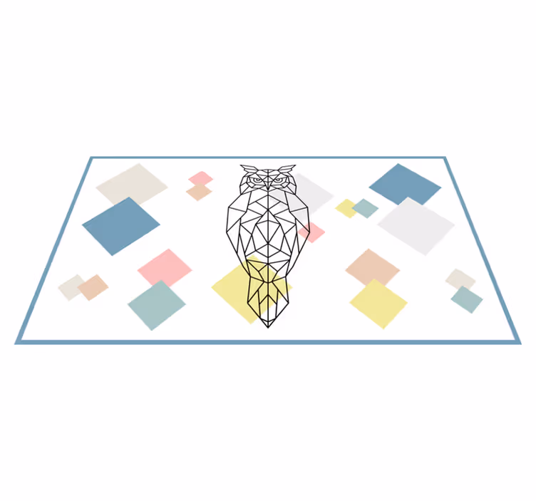 Tapis vinyle moderne forme de hibou en origami - TenStickers