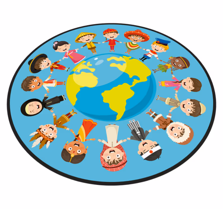 Tapis vinyle ado personnages culturels pour enfants - TenStickers