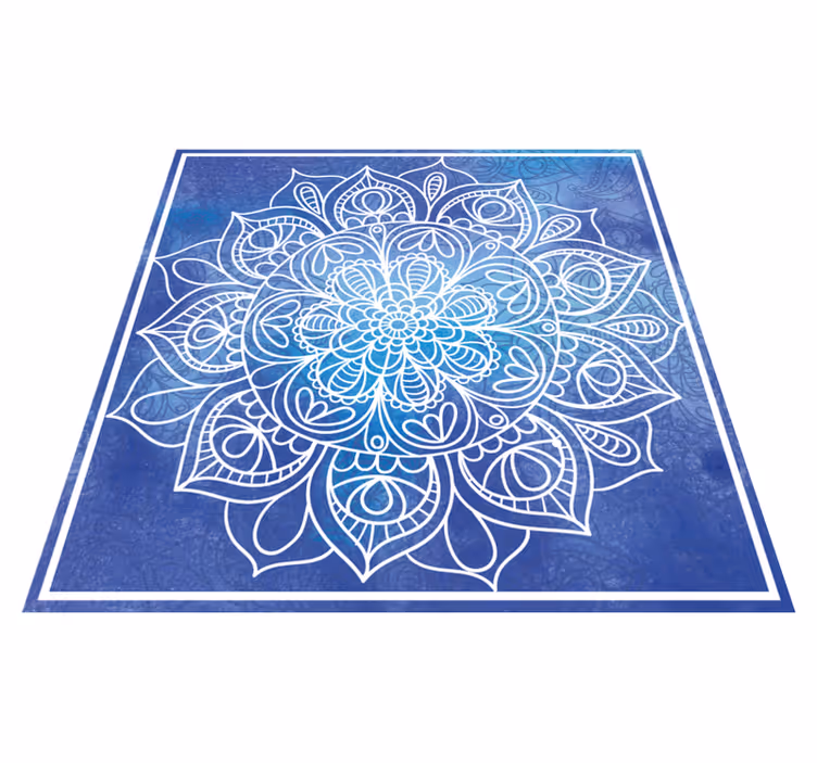 Tapis vinyle mandala motif floral élaboré - TenStickers