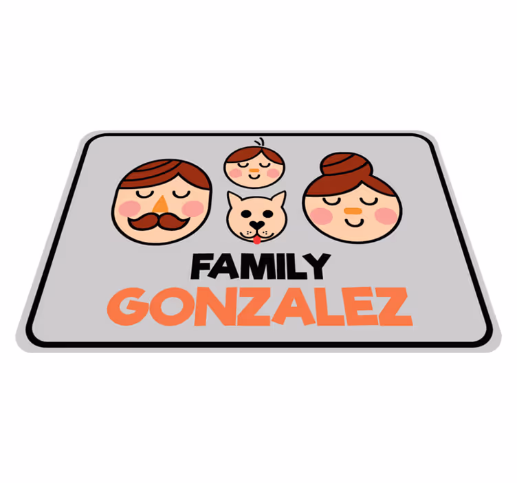 Tapis vinyle personnalisé portrait de famille personnalisé - TenStickers