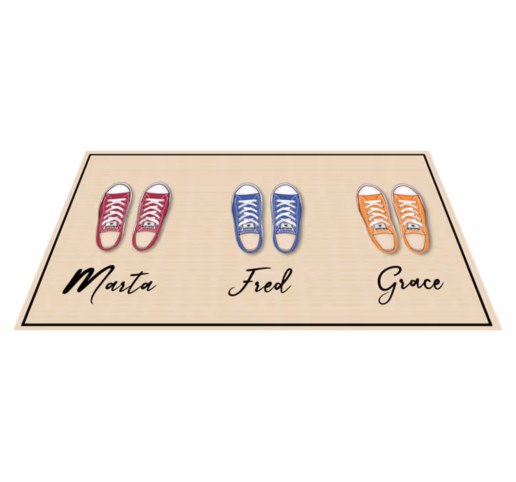 Tapis vinyle entrée collection de baskets personnalisées - TenStickers