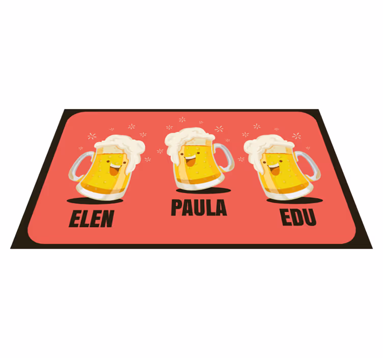 Tapis vinyle entrée chopes à bière personnalisées - TenStickers