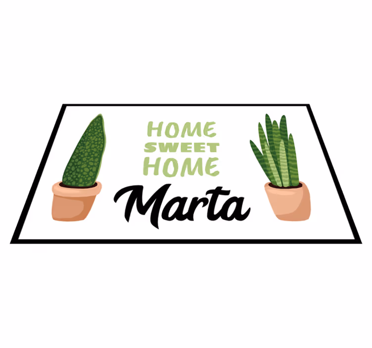 Tapis vinyle personnalisé douce maison avec des plantes - TenStickers