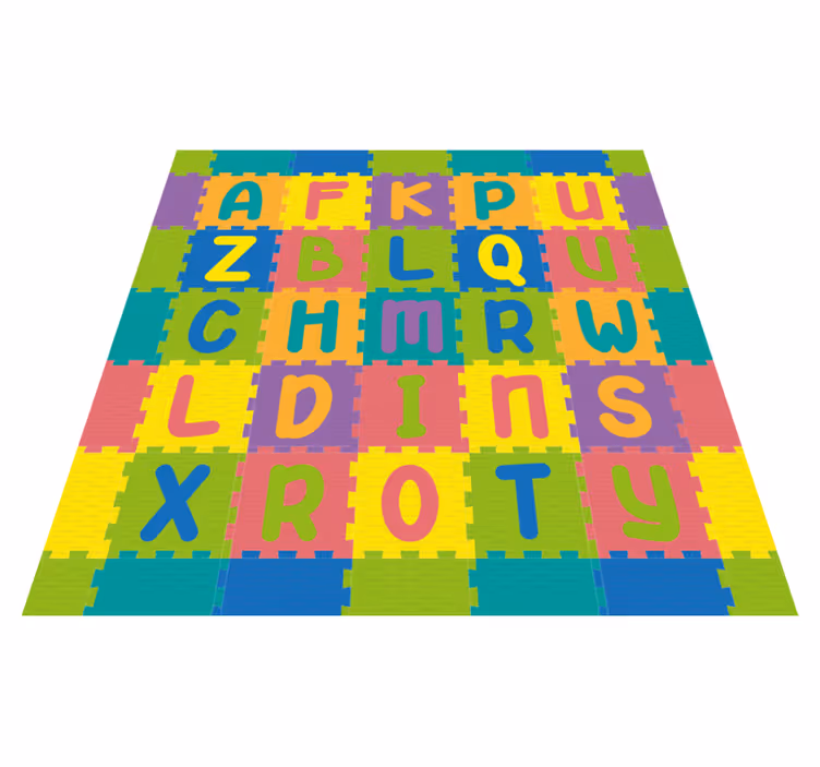 Tapis vinyle alphabet conception de jeu colorée - TenStickers