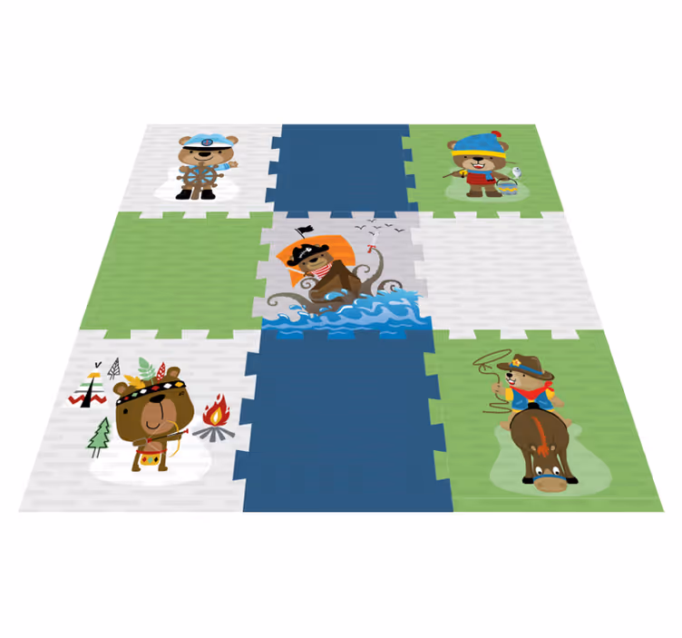 Tapis vinyle autres tapis aventure d'ours mignon - TenStickers