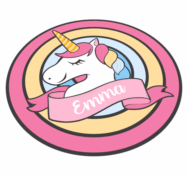 Tapis vinyle autres tapis nom de la licorne sur le badge - TenStickers