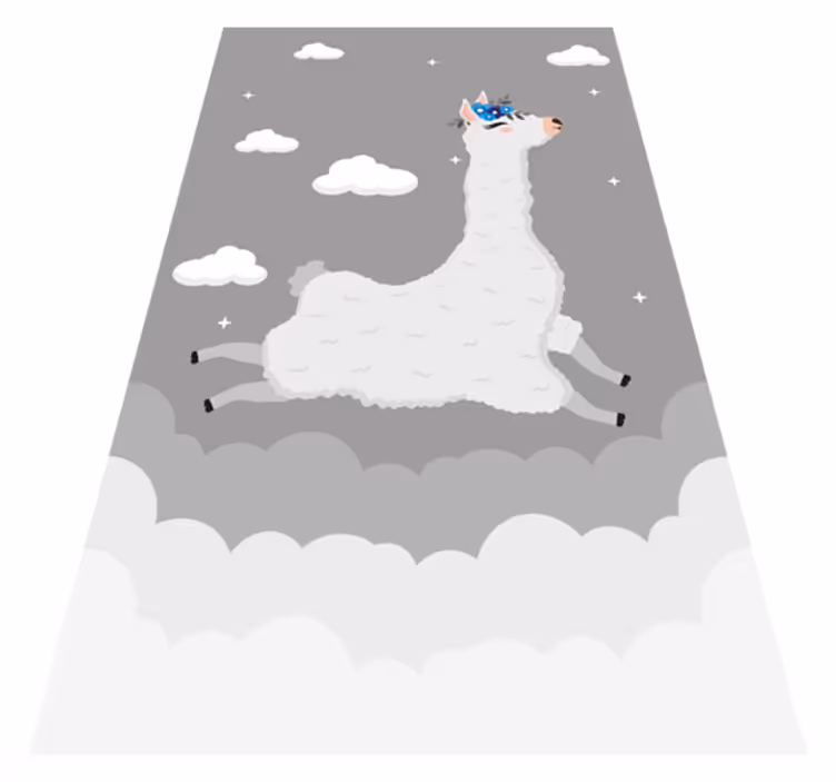Tapis vinyle pour enfants fantaisie de lama animée - TenStickers