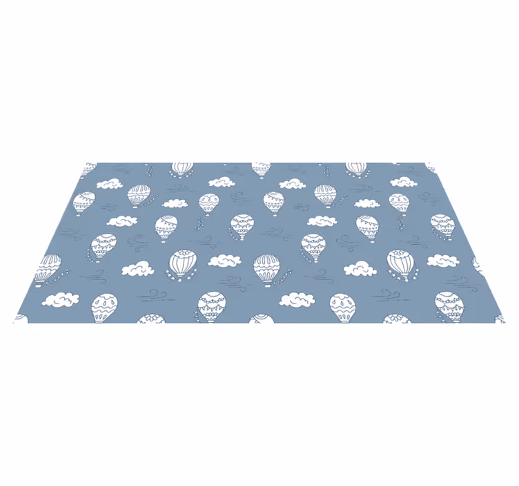Tapis vinyle pour enfants ballons blancs et bleus - TenStickers