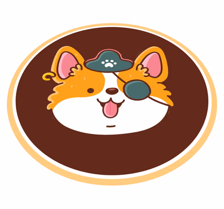 Tapis vinyle moderne emblème du capitaine corgi - TenStickers