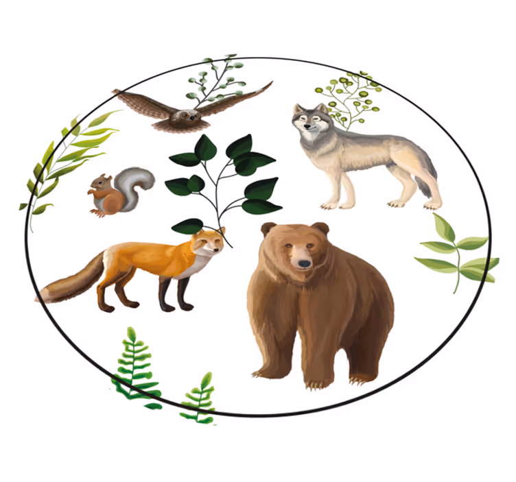 Tapis vinyle autres tapis créatures amicales de la forêt - TenStickers