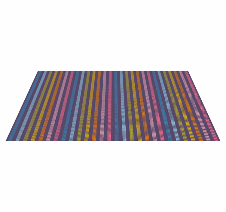 Tapis vinyle rayures fines lignes multicolores - TenStickers