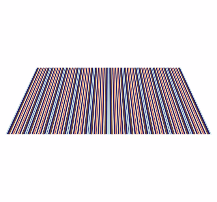 Tapis vinyle rayures motif multicolore - TenStickers