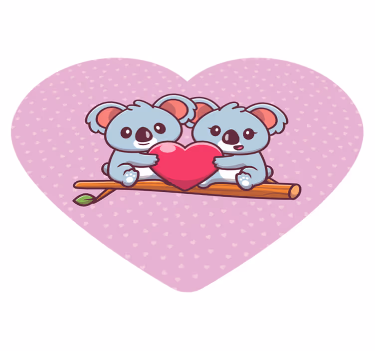 Tapis vinyle pour enfants koalas mignons en câlin - TenStickers