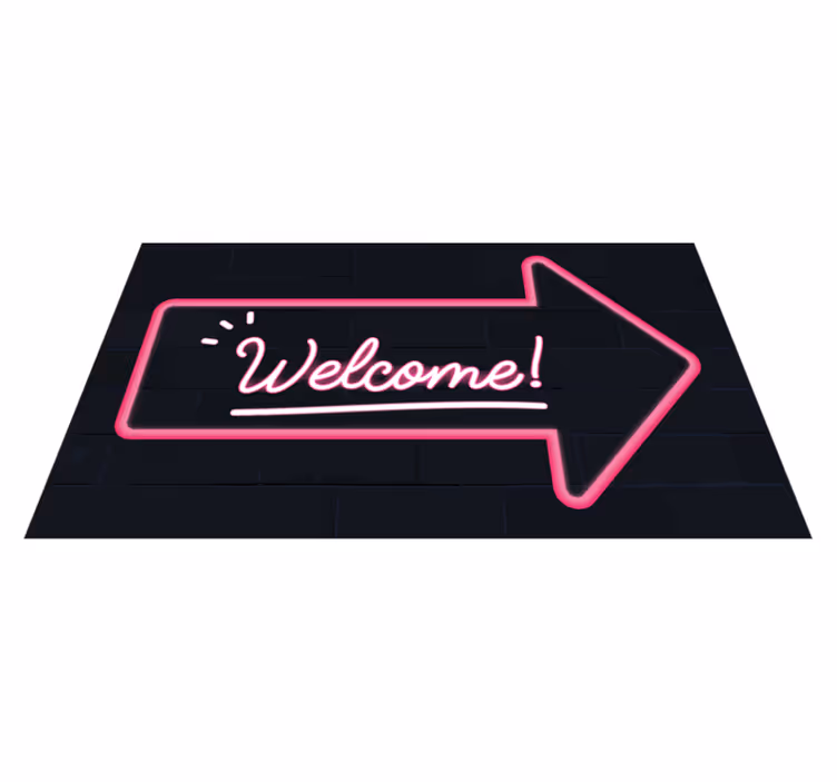 Tapis vinyle entrée bienvenue flèche rose - TenStickers