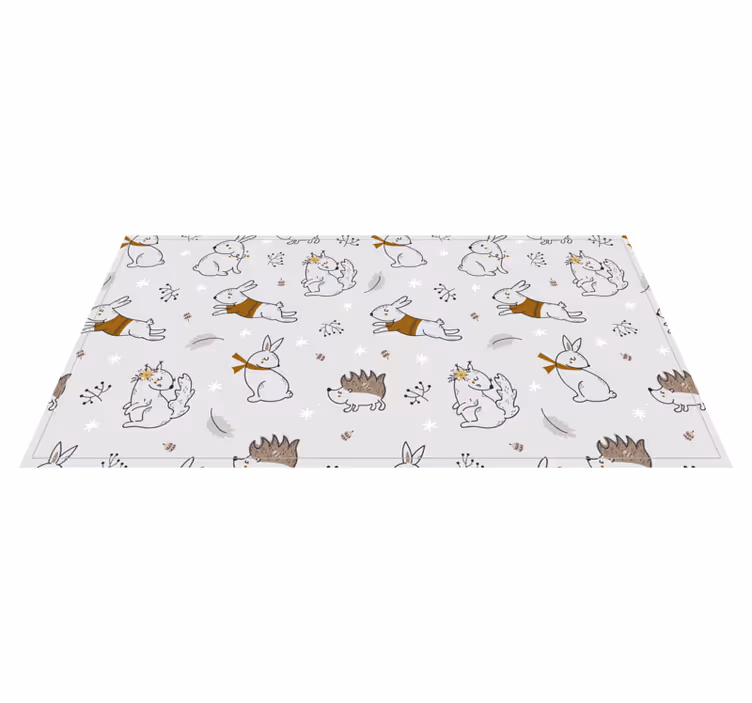 Tapis vinyle pour enfants amis de la forêt nordique - TenStickers
