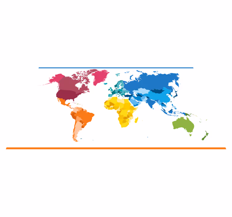 Tapis vinyle carte du monde couleurs - TenStickers