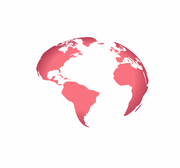 Tapis vinyle carte du monde carte du globe en rose - TenStickers