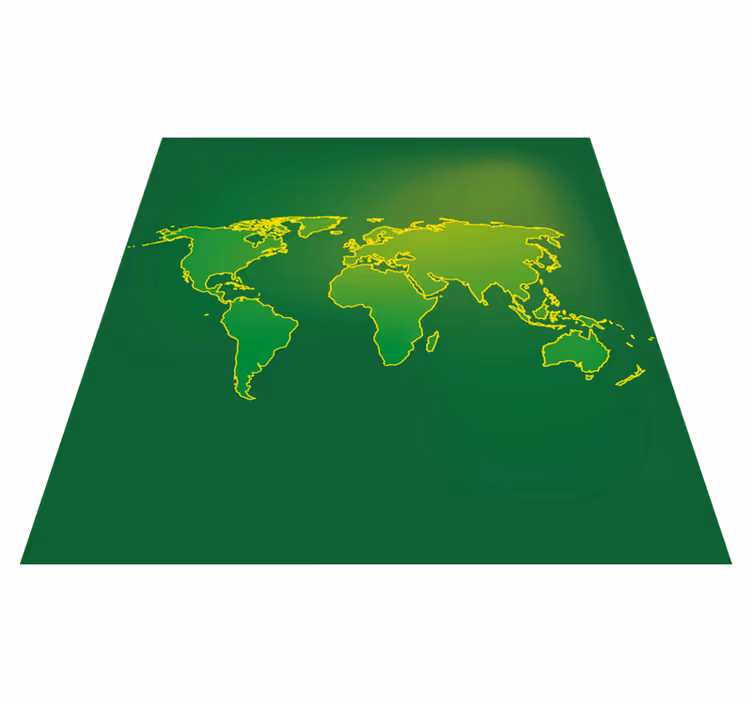 Tapis vinyle carte du monde vue sur l'univers vert - TenStickers