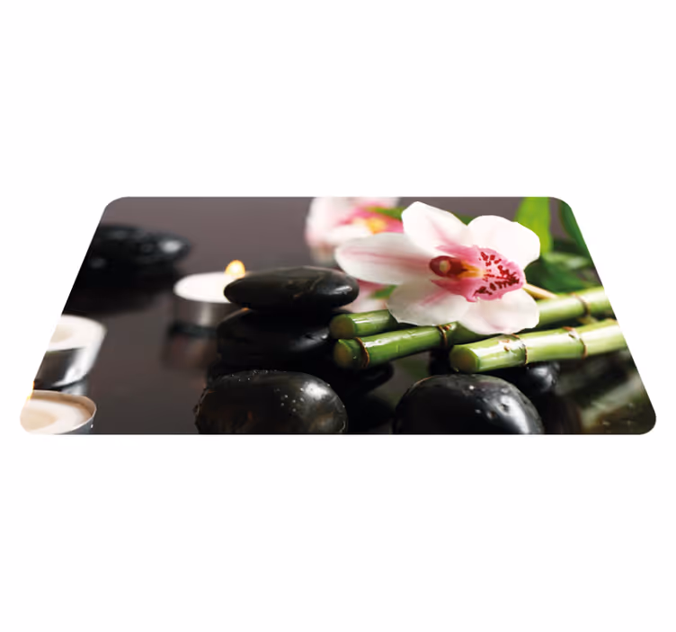 Tapis vinyle nature orchidée sérénité - TenStickers