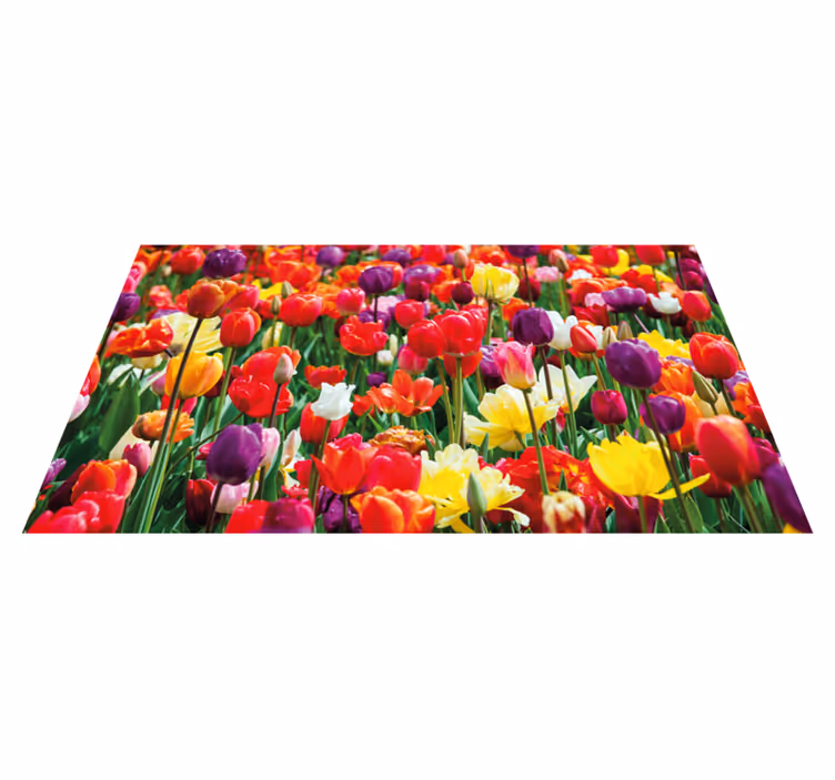 Tapis vinyle fleurs et plantes arrangement tulipes vibrant - TenStickers