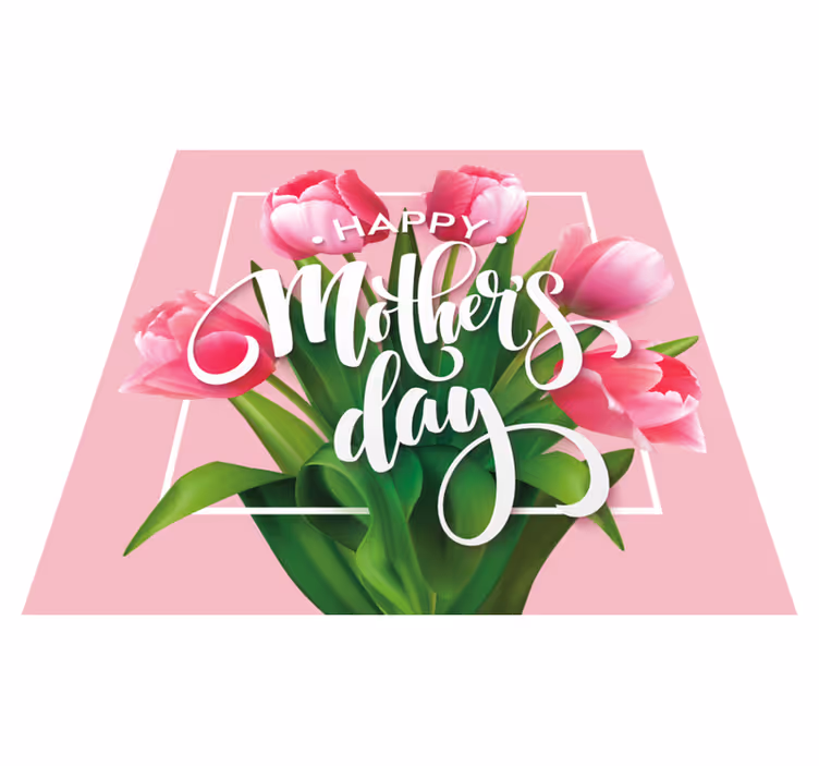 Tapis vinyle fleurs et plantes tulipes de fête des mères - TenStickers
