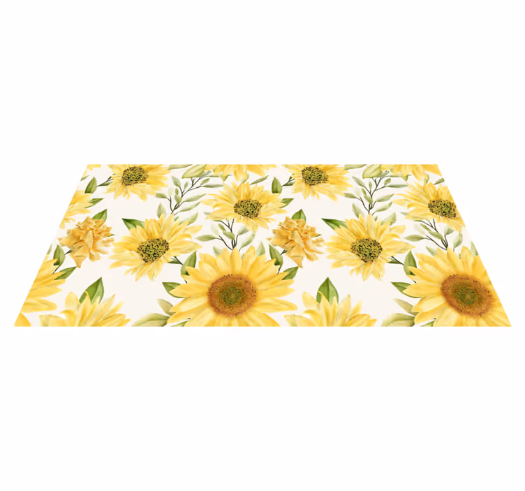 Tapis vinyle fleurs et plantes arrangement de tournesols - TenStickers
