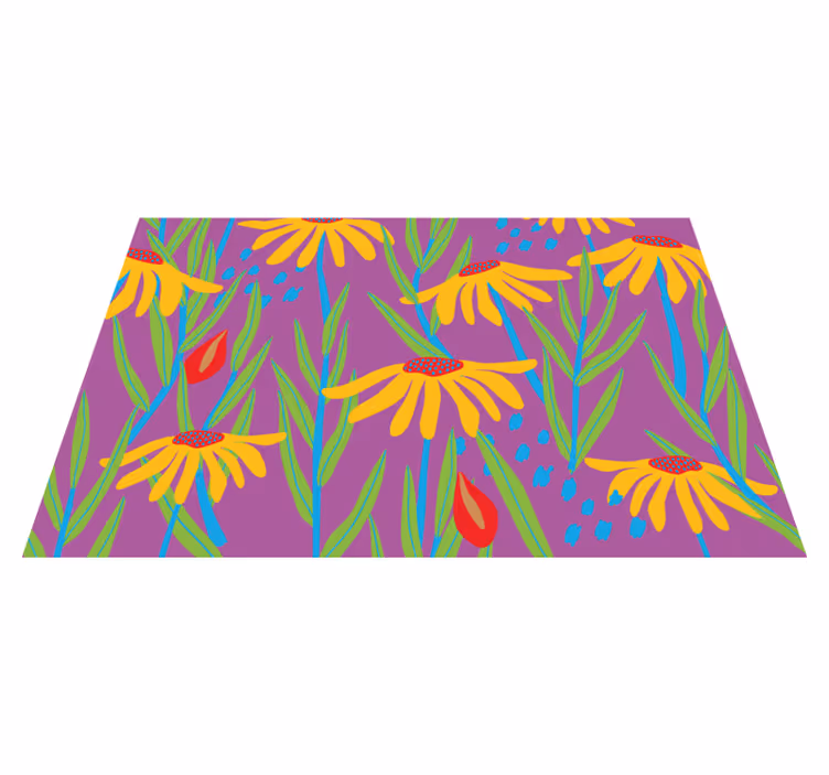 Tapis vinyle fleurs et plantes arrangement botanique violet - TenStickers