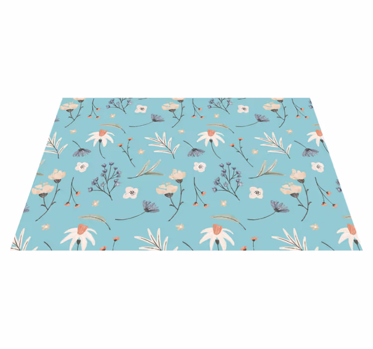 Tapis vinyle fleurs et plantes motifs floraux épanouis - TenStickers